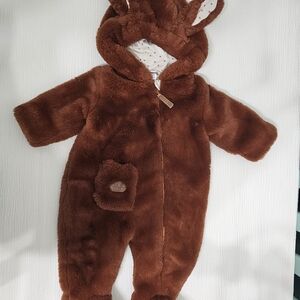 Adorable Brown Plush Kids Footie